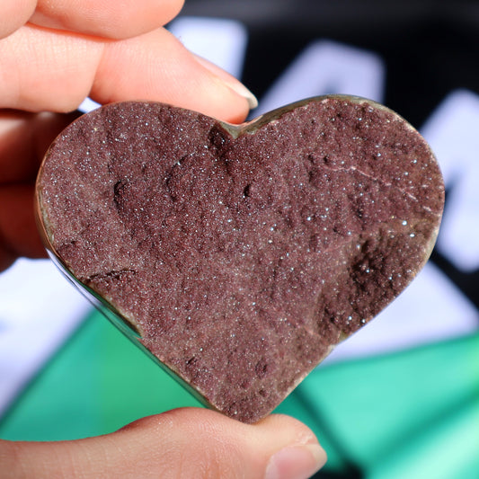 Cranberry Sugar Amethyst Druze Heart M