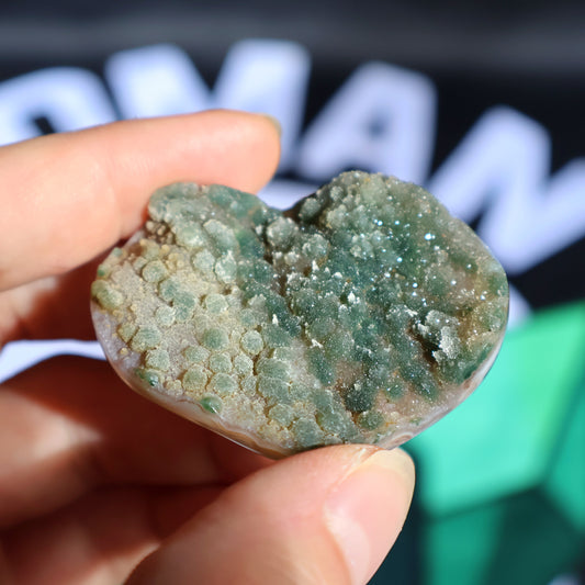 Druzy Green Sugar Amethyst Heart