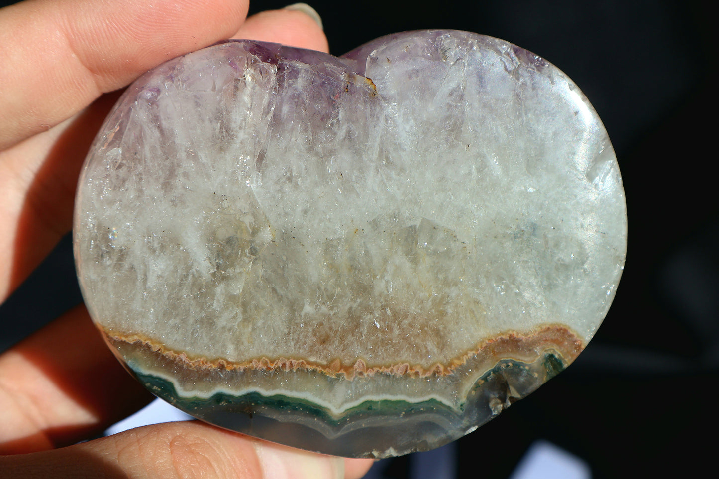 Amethyst Agate Heart X