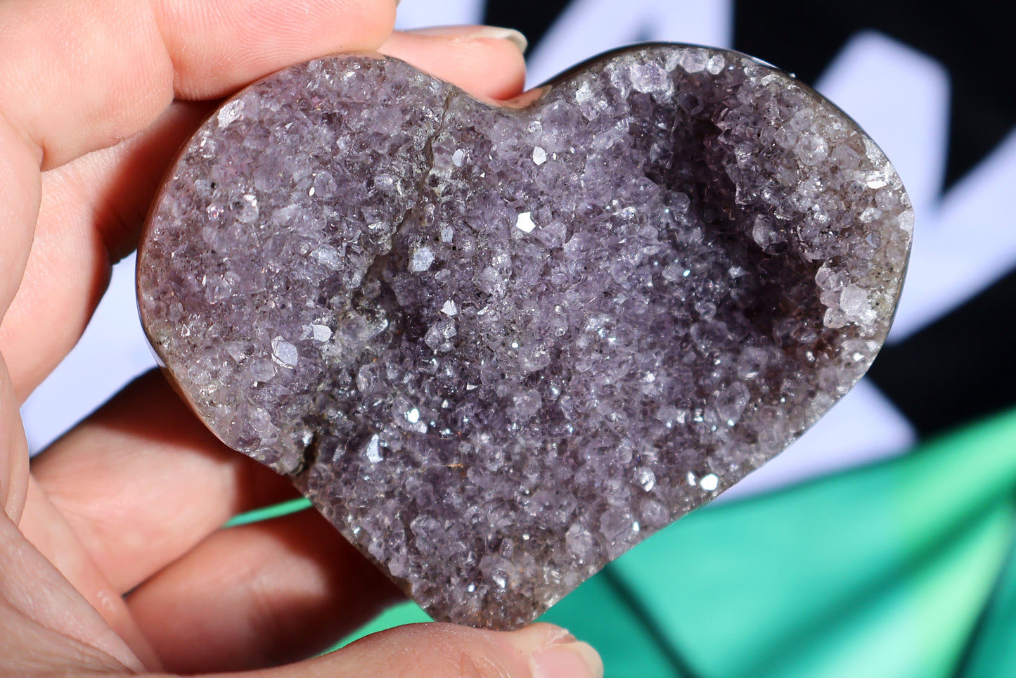 Amethyst Druze Heart Q