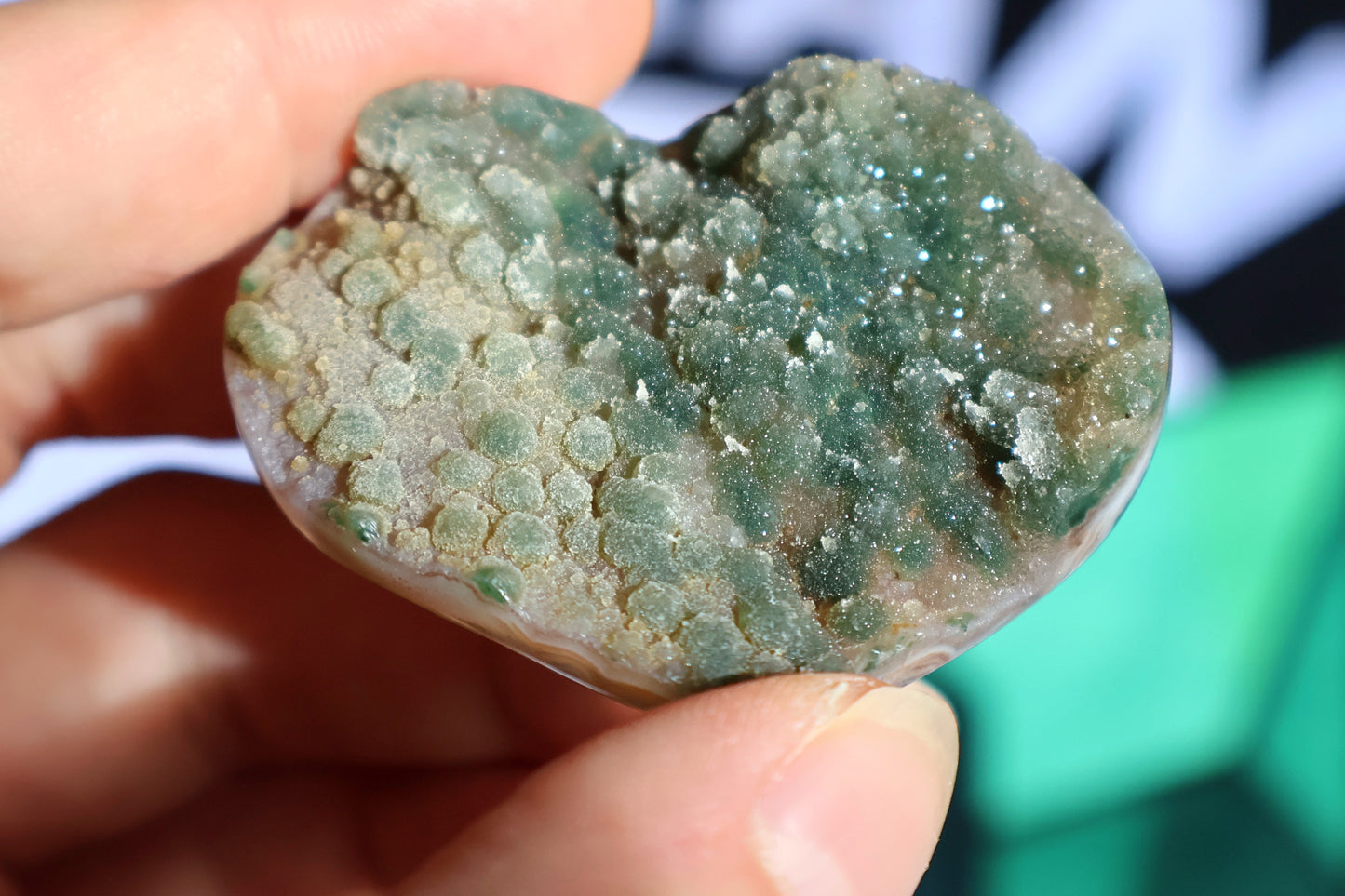 Druzy Green Sugar Amethyst Heart