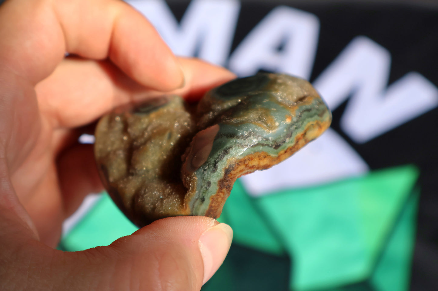 Green Sugar Amethyst Stalactite Druze Heart K